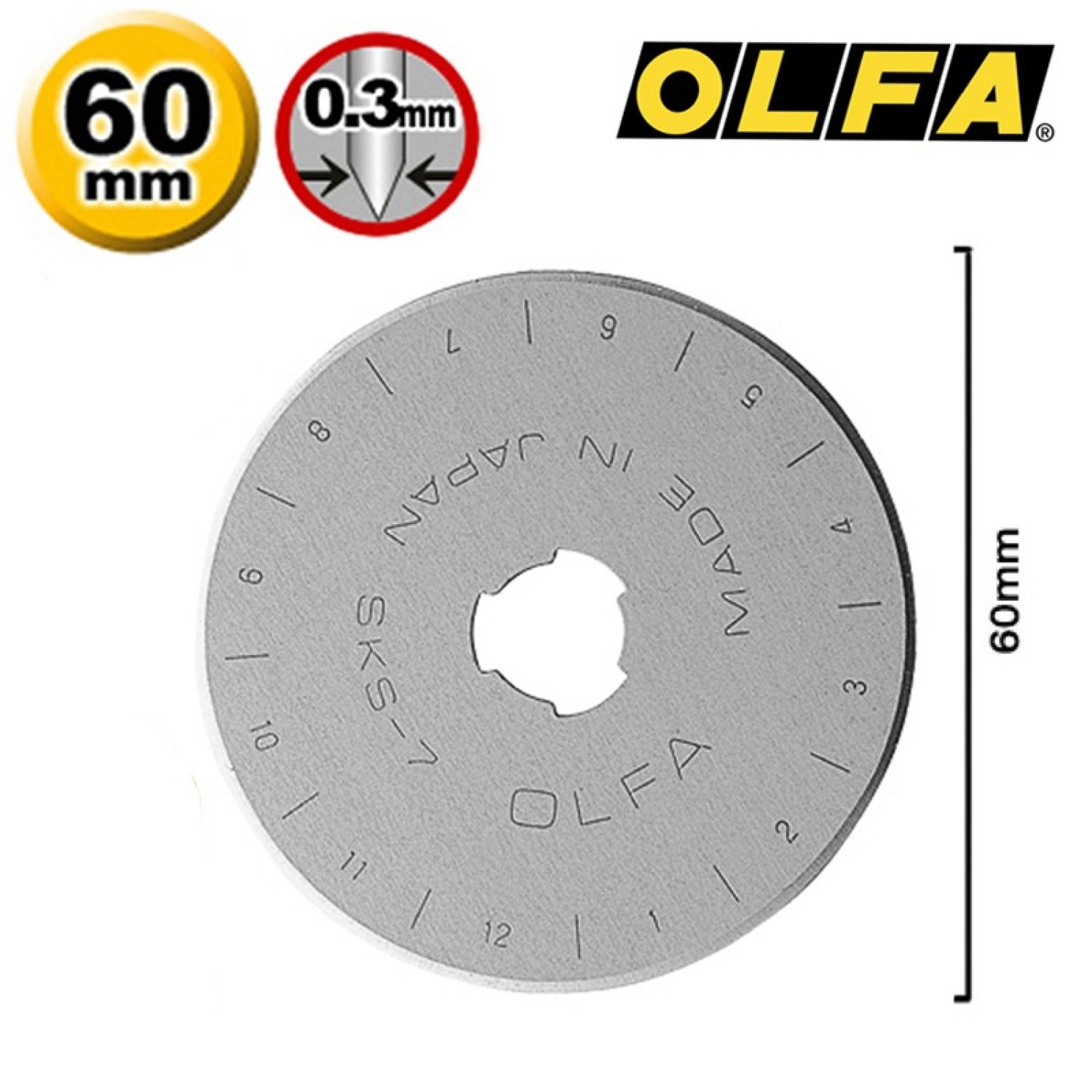 Olfa RB60-1 Rotary Blade Dimensions