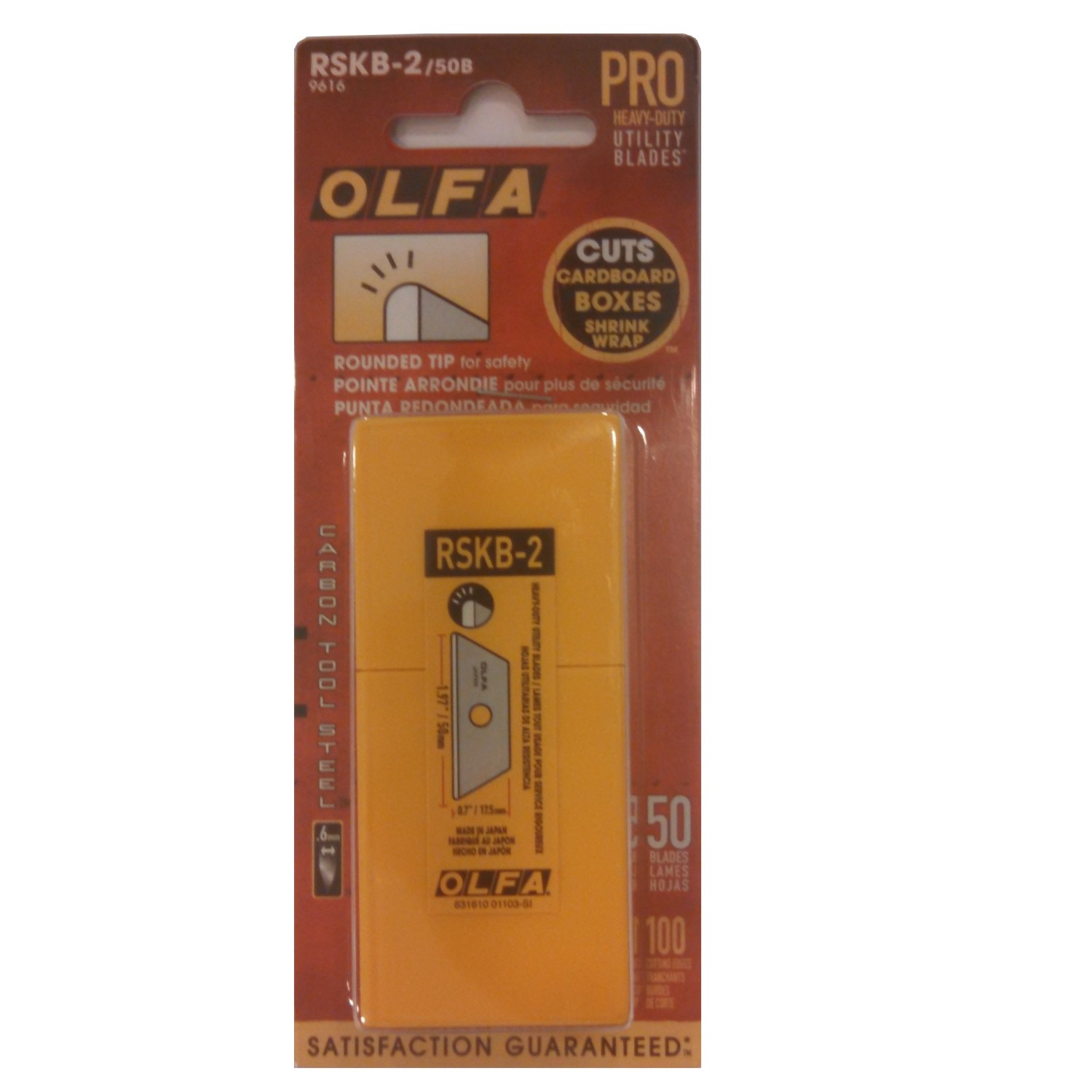 Olfa RSKB-2/50B Rounded Tip Safety Blades 
